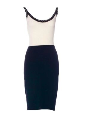 🌟Archive🌟 CHANEL 100% Cashmere Black & White Dress Size 36 S